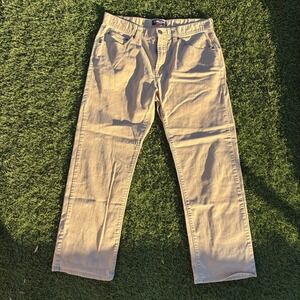 Kirkland Signature Mens 35x28 Tan Khaki 5-Pocket Twill Straight Leg Pants 755774